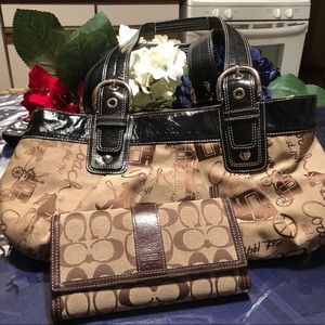 Coach handbag with matching wallet